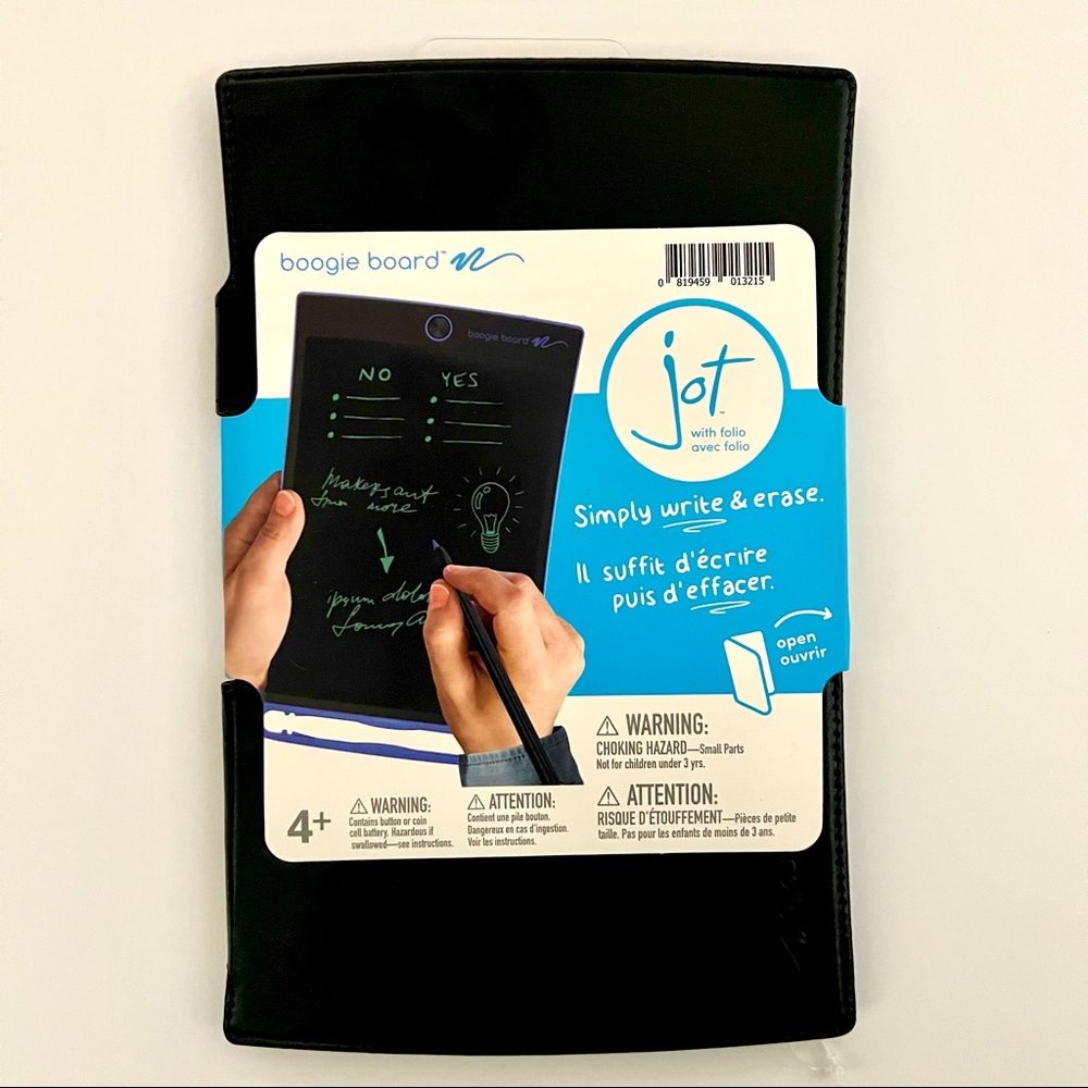 Boogie Board Jot Reusable LCD Writing Tablet 8.5" Screen in Blue w/ Black Folio
